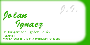 jolan ignacz business card