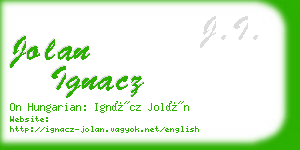 jolan ignacz business card